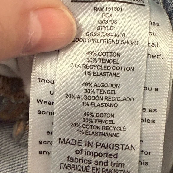 Good American Good Girlfriend Jean Shorts with Cuffed Hem Size 16 - Picture 12 of 12